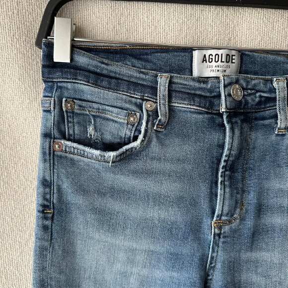 AGOLDE Sophie High Rise Skinny Crop in Style Hyper Sz 26 Denim Pants Medium Wash - Picture 7 of 14